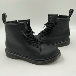 Dr Martens Kids 1460 Serena Mono J Black Leather Zip Boots Warm Lined US M 5
